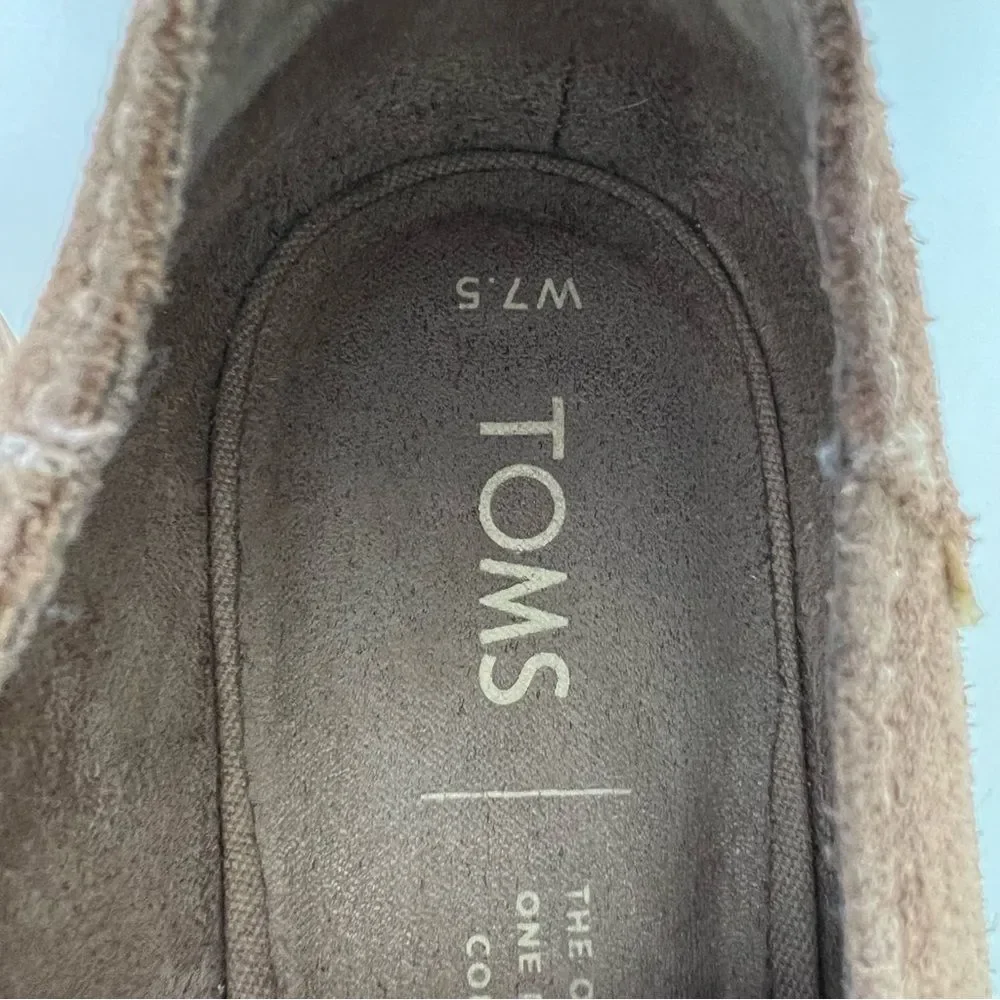 TOMS‎ Suede Loafers Womens 7.5 Brown Slip On Flats Comfort Casual Minimalist